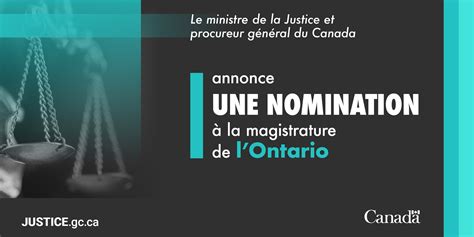 Le ministre de la Justice et procureur général du Canada annonce une.